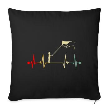 Kite Flying Kite Flying Heartbeat Retro - Sofa pillowcase 17,3'' x 17,3'' (45 x 45 cm) - black - Front