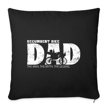 Recumbent bike Dad with saying - Sofa pillowcase 17,3'' x 17,3'' (45 x 45 cm) - black - Front