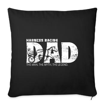 Trabrennen Trabrennsport Papa - Sofakissenbezug 45 x 45 cm - Schwarz - Vorne