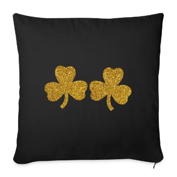 St. Patrick's Day Irland Geschenkidee Kleeblatt - Sofakissenbezug 45 x 45 cm - Schwarz - Vorne