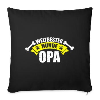Weltbester Hunde Opa Hund Großvater Hundehalter - Sofakissenbezug 45 x 45 cm - Schwarz - Vorne