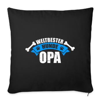 Weltbester Hunde Opa Hund Großvater Hundehalter - Sofakissenbezug 45 x 45 cm - Schwarz - Vorne