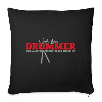 Drummer - Sofakissenbezug 45 x 45 cm - Schwarz - Vorne