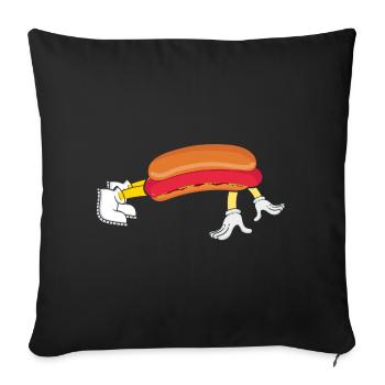 Hot Dog Bodybuilding Fitness Gym Gift - Sofa pillowcase 17,3'' x 17,3'' (45 x 45 cm) - black - Front
