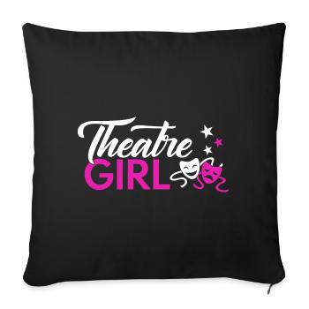 Theatre : Theatre GIRL : Theatre Actor - Sofa pillowcase 17,3'' x 17,3'' (45 x 45 cm) - black - Front