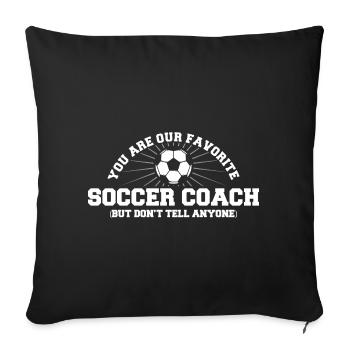 Sports Players Football Coaches Gift - Sofa pillowcase 17,3'' x 17,3'' (45 x 45 cm) - black - Front