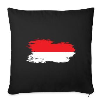 Indonesia - National flag, brush effect - Sofa pillowcase 17,3'' x 17,3'' (45 x 45 cm) - black - Front