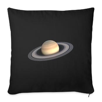Saturn 3D - Sofakissenbezug 45 x 45 cm - Schwarz - Vorne