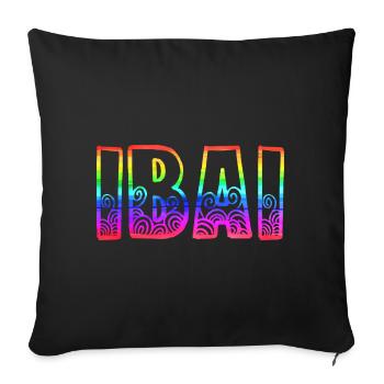 ibai rs regenbogen - Sofakissenbezug 45 x 45 cm - Schwarz - Vorne