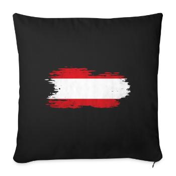 Austria - National Flag, Brush Effect - Sofa pillowcase 17,3'' x 17,3'' (45 x 45 cm) - black - Front
