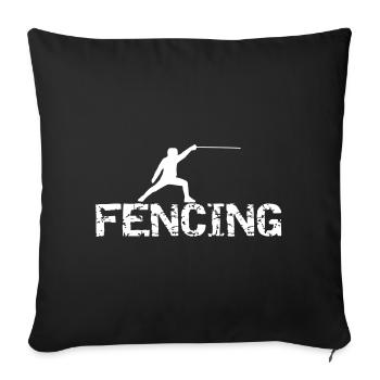 L’escrime - Housse de coussin décorative 45 x 45 cm - noir - Devant