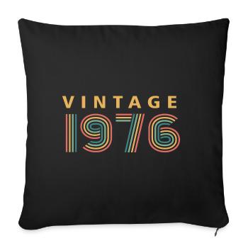 millésime 1976 - Housse de coussin décorative 45 x 45 cm - noir - Devant