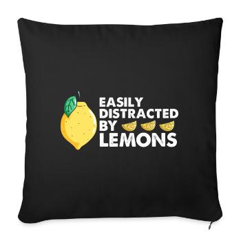 Zitronen Design Limonaden Stand Boss Lemon Verkauf - Sofakissenbezug 45 x 45 cm - Schwarz - Vorne
