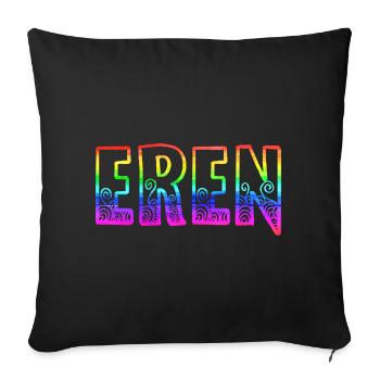 eren rs arc-en-ciel - Housse de coussin décorative 45 x 45 cm - noir - Devant