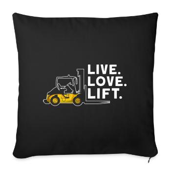 Forklift operator and forklift driver - Sofa pillowcase 17,3'' x 17,3'' (45 x 45 cm) - black - Front
