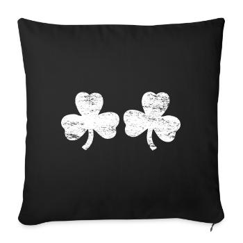 St. Patrick's Day Irland Geschenkidee Kleeblatt - Sofakissenbezug 45 x 45 cm - Schwarz - Vorne