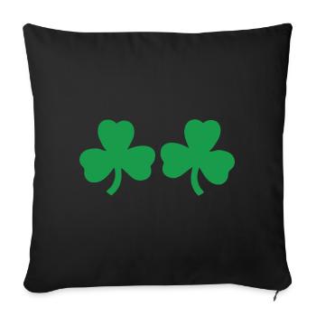 St. Patrick's Day Irland Geschenkidee Kleeblatt - Sofakissenbezug 45 x 45 cm - Schwarz - Vorne