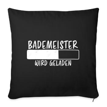 Bademeister Spruch Lustiges Bademeister Geschenk - Sofakissenbezug 45 x 45 cm - Schwarz - Vorne