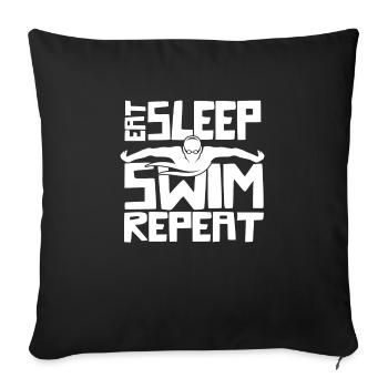 Swimming- Shirt Swimming Pool Pool Water Gift - Sofa pillowcase 17,3'' x 17,3'' (45 x 45 cm) - black - Front
