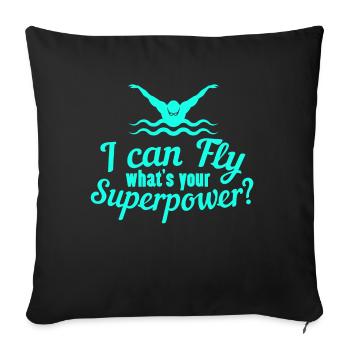 Swimming- Shirt Swimming Pool Pool Water Gift - Sofa pillowcase 17,3'' x 17,3'' (45 x 45 cm) - black - Front