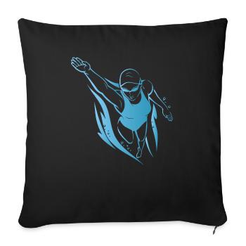 Maillot de bain cadeau de plongée sport piscine - Housse de coussin décorative 45 x 45 cm - noir - Devant