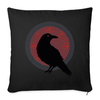 Raven Nordic Mythology Celts Gift - Sofa pillowcase 17,3'' x 17,3'' (45 x 45 cm) - black - Front