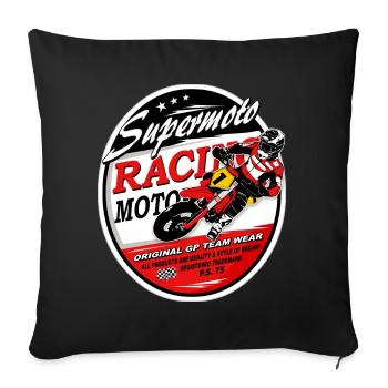 Supermoto - Supermotard - Sofakissenbezug 45 x 45 cm - Schwarz - Vorne