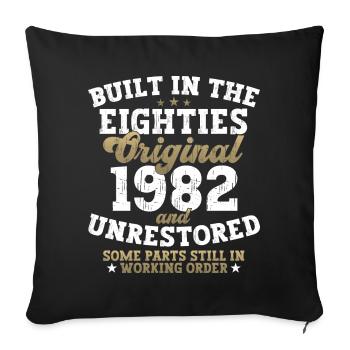 Built in the eighties 1982 40th birthday men - Sofa pillowcase 17,3'' x 17,3'' (45 x 45 cm) - black - Front