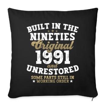 Construit dans les années quatre-vingt-dix 1991 31e anniversaire Hommes - Housse de coussin décorative 45 x 45 cm - noir - Devant