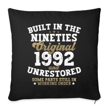 Construit dans les années quatre-vingt-dix 1992 30e anniversaire Hommes - Housse de coussin décorative 45 x 45 cm - noir - Devant
