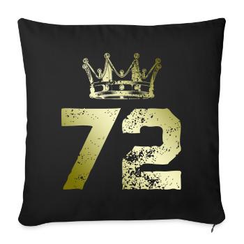 72 Zahl Krone - Sofakissenbezug 45 x 45 cm - Schwarz - Vorne