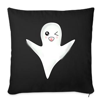 Kawaii Ghost Ghosts Halloween Halloween Costume - Sofa pillowcase 17,3'' x 17,3'' (45 x 45 cm) - black - Front