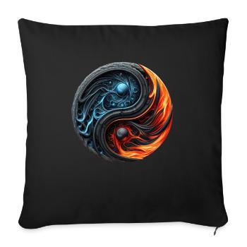 Ying Yang Fire and Ice - Sofa pillowcase 17,3'' x 17,3'' (45 x 45 cm) - black - Front