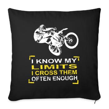 Moto Cross - Motocross - Supercross - Sofa pillowcase 17,3'' x 17,3'' (45 x 45 cm) - black - Front
