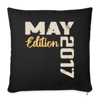 May 2017 Birthday May 2017 Gift May 2017 May - Sofa pillowcase 17,3'' x 17,3'' (45 x 45 cm) - black - Front