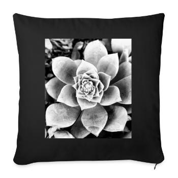 black and white flower - Sofa pillowcase 17,3'' x 17,3'' (45 x 45 cm) - black - Front