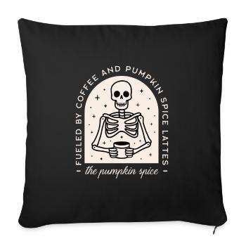 Pumpkin spice latte humour café Halloween - Housse de coussin décorative 45 x 45 cm - noir - Devant