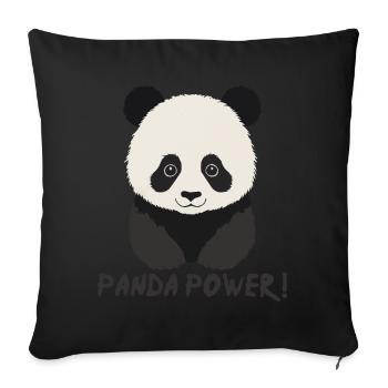 Panda Bär Love Liebe Kinder Panda Power - Sofakissenbezug 45 x 45 cm - Schwarz - Vorne