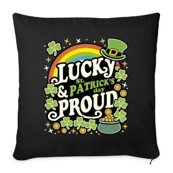 Lucky and Proud ST PATRICK - Sofa pillowcase 17,3'' x 17,3'' (45 x 45 cm) - black - Front