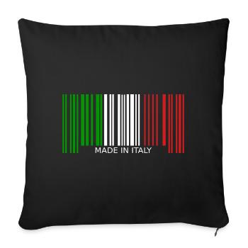 Italy Made in Italy Barcode Flag for Italians - Sofa pillowcase 17,3'' x 17,3'' (45 x 45 cm) - black - Front