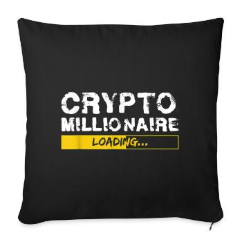 Crypto Millionaire Bitcoin T Shirt Trading - Housse de coussin décorative 45 x 45 cm - noir - Devant