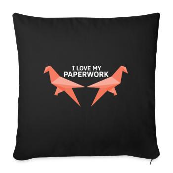 Japanese origami design and kirigami origami - Sofa pillowcase 17,3'' x 17,3'' (45 x 45 cm) - black - Front