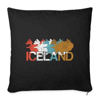 Island - Sofakissenbezug 45 x 45 cm - Schwarz - Vorne