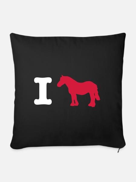 Ich liebe Reiten Kaltblut - Sofakissenbezug 45 x 45 cm - Schwarz