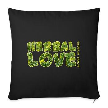 Herbal Love Mustard - Sofa pillowcase 17,3'' x 17,3'' (45 x 45 cm) - black - Front