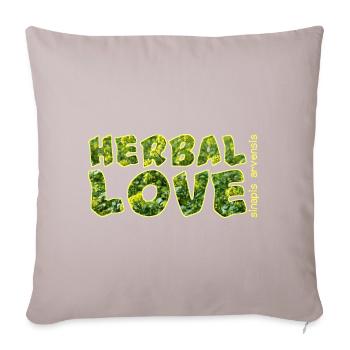 Moutarde d’amour à base de plantes - Housse de coussin décorative 45 x 45 cm - taupe clair - Devant