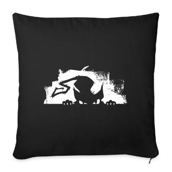 Chat, Chats, Méchant Kitty, gueule de bois, - Housse de coussin décorative 45 x 45 cm - noir - Devant