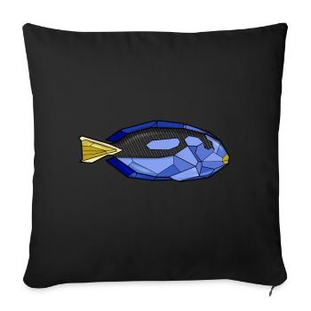 Geometric doctor fish - Sofa pillowcase 17,3'' x 17,3'' (45 x 45 cm) - black - Front