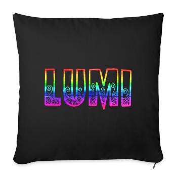 lumi rs rainbow - Sofa pillowcase 17,3'' x 17,3'' (45 x 45 cm) - black - Front