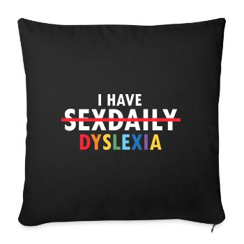 Dyslexia Teacher for Legathenia Therapists - Sofa pillowcase 17,3'' x 17,3'' (45 x 45 cm) - black - Front